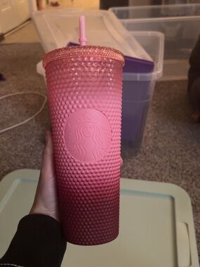Starbucks Pink Ombre Studded Tumbler with Straw